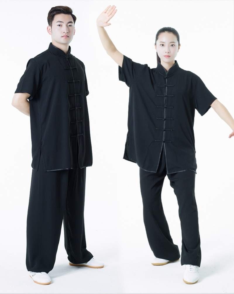 Kimono mixte Tai chi Qi gong manches courtes noir 
