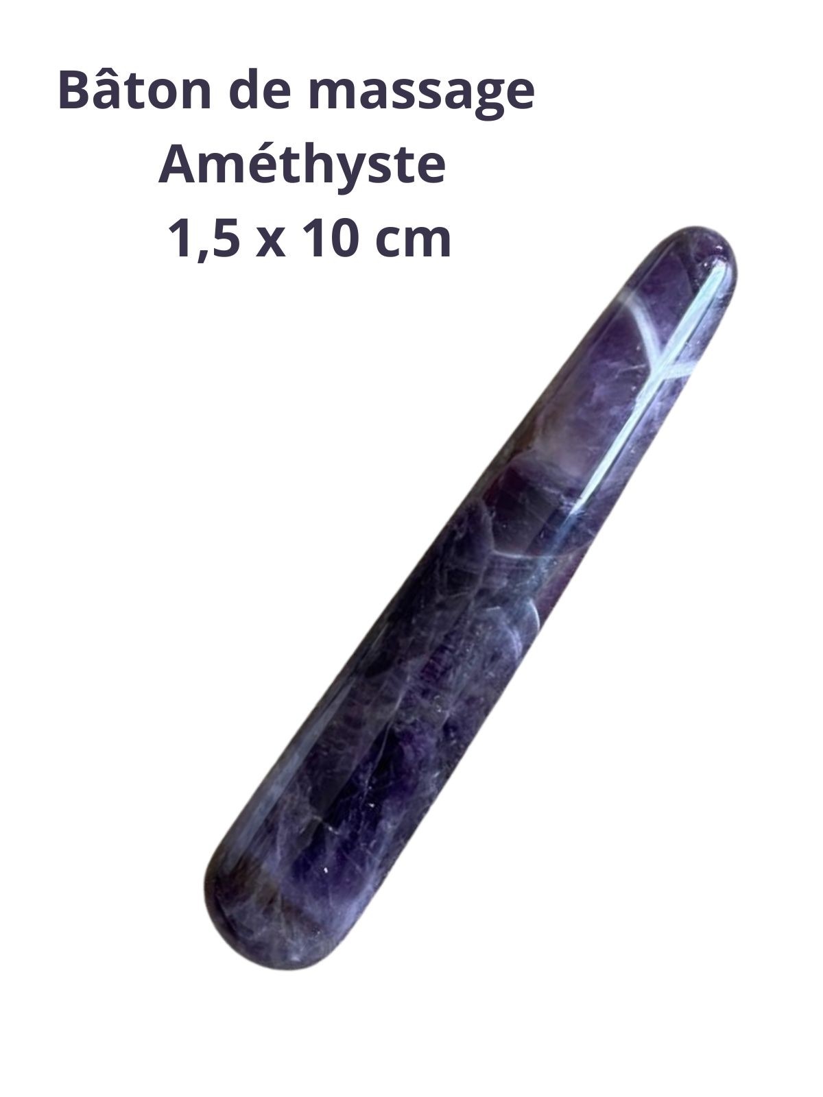 Bâton de massage améthyste 1,5 x 10 cm
