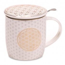 Mug infuseur à thé fleur de vie
