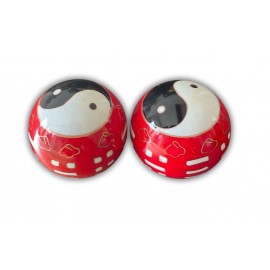 Coffret de boules de massage baoding 8 trigrammes diamètre 5.5 centimètres