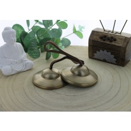 cymbale tib&eacute;taine grand mod&egrave;le en bronze 7.5cm de diam&egrave;tre