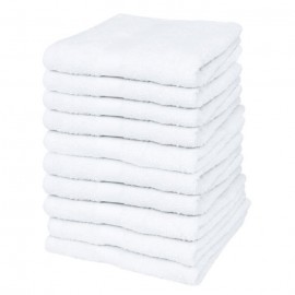 Lot de 10 serviettes de massage blanches 70x140 cm