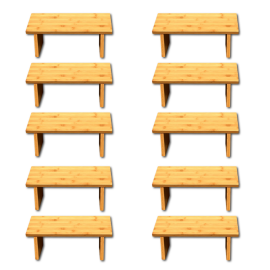 Banc de méditation en bambou pieds démontables lot de 10
