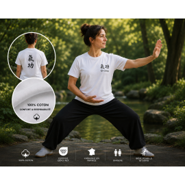 Tee-shirt QI GONG traditionnel &ndash; 100 % coton certifi&eacute; Oeko-Tex