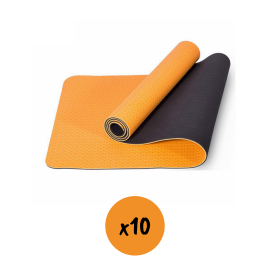 Tapis de yoga antidérapant TPE orange lot de 10