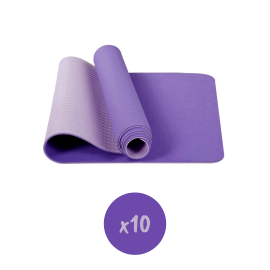 Tapis de yoga antidérapant TPE violet lot de 10