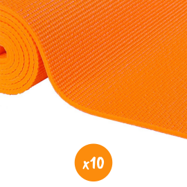 Tapis de yoga asana orange lot de 10