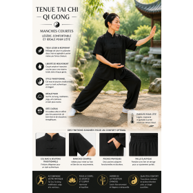 Tenue d'été Taiji & Qi Gong manches courtes – Légèreté et liberté de mouvement