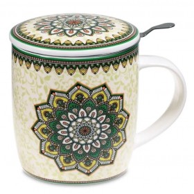 Tasse à thé Mug infuseur Mandala vert